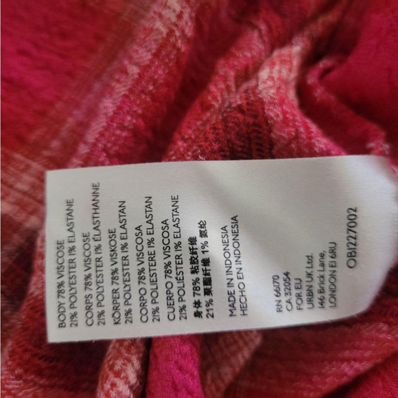 Women's Pilcro Pink Plaid Flannel Shirt Size XS - Picture 7 of 8